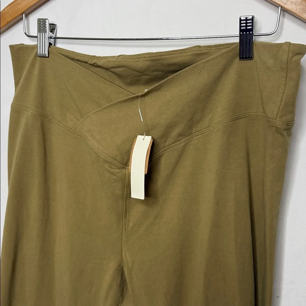 NWT Victoria Secret PINK wide flare leg olive green leggings sz XXL